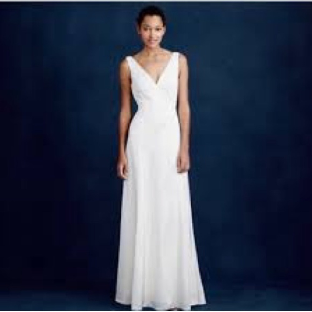 J.Crew Sophia Gown Silk In Silk Chiffon Ivory Size 0 - Picture 14 of 14